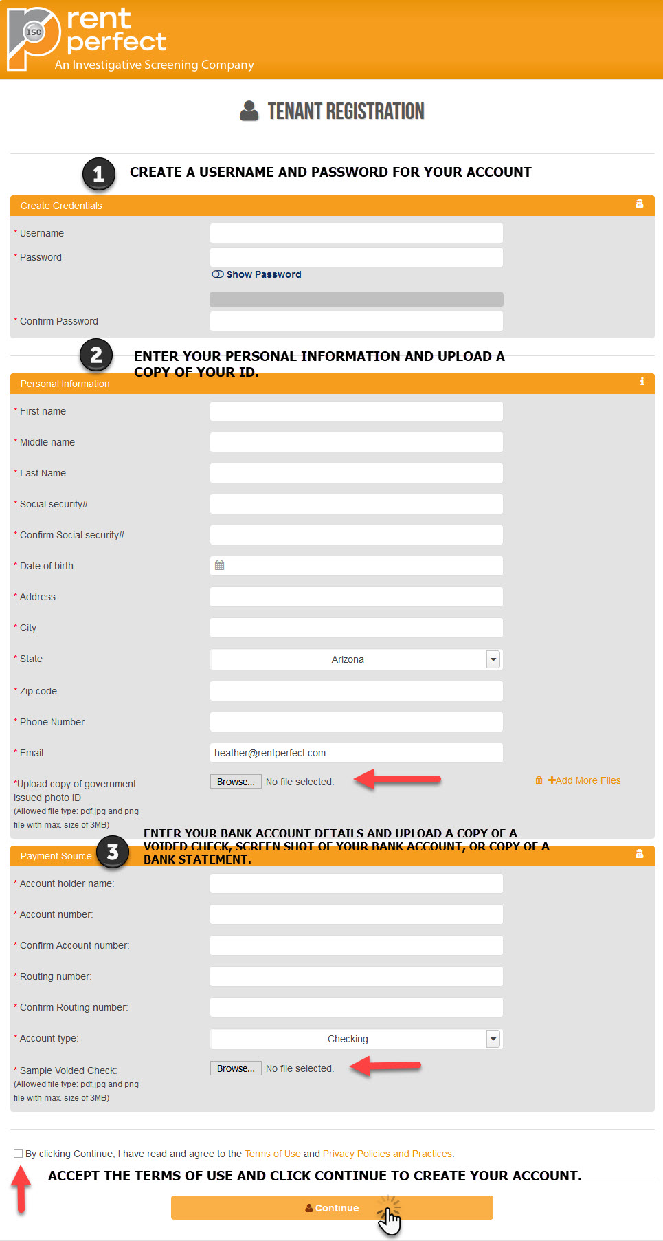 How to create a Rent Pay Account (for tenants)